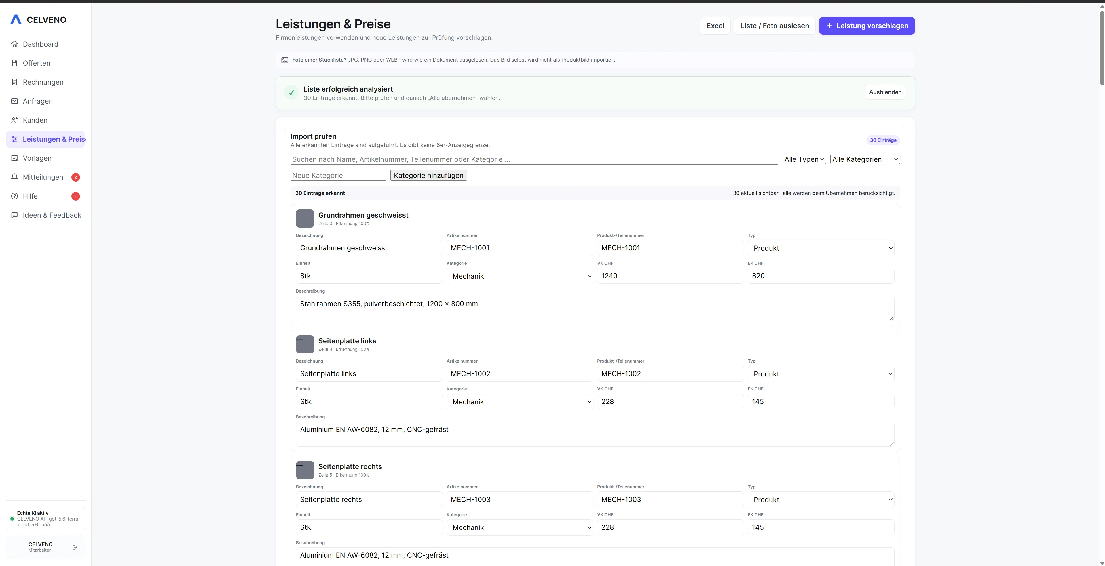 Leistungskatalog